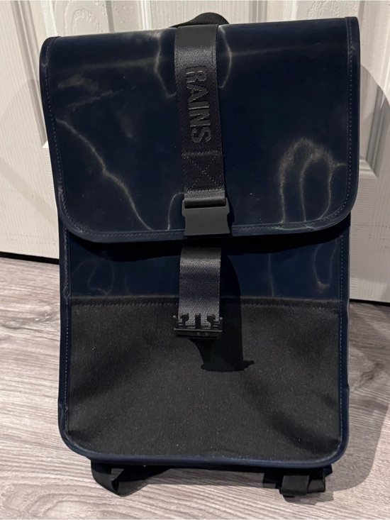Rains Other - Rains Navy and Black Rolltop Backpack with Branded Strap